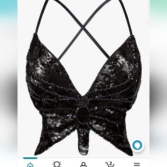 odegal Women's Shimmer Sequin Butterfly Backless Embroidery Costumes Outfits Bel - Picture 2 of 14